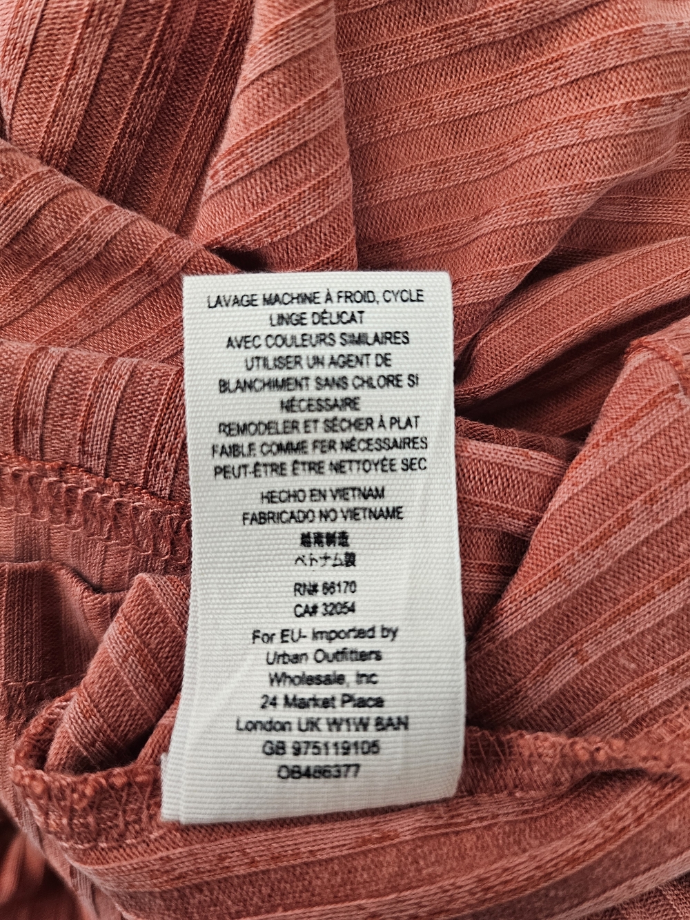FREE PEOPLE Terracotta Rising Sun Ribbed Midi Dress Sz M - Picture 6 of 9